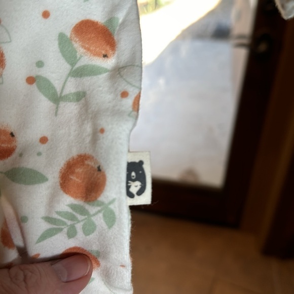 Rabbit + Bear Oranges One Piece Outfit 0-3 Mths Organic Cotton - Picture 5 of 8